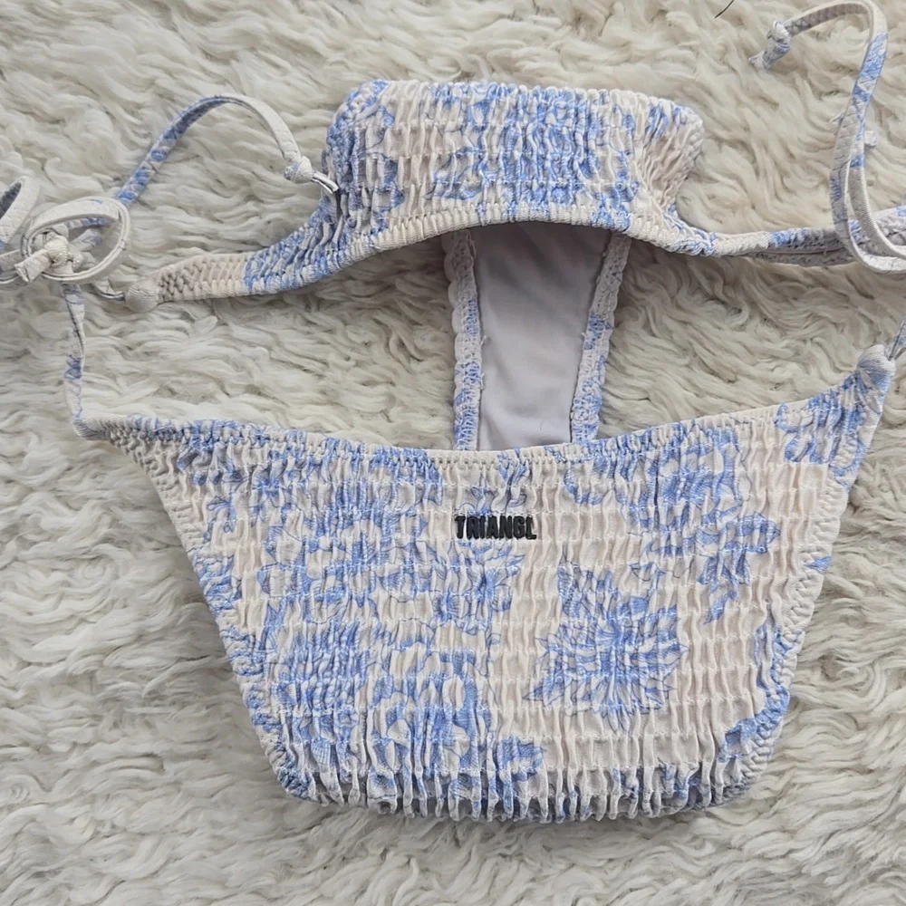 Triangl Blue Rose Voile String Bikini Bottom Small - Picture 4 of 5